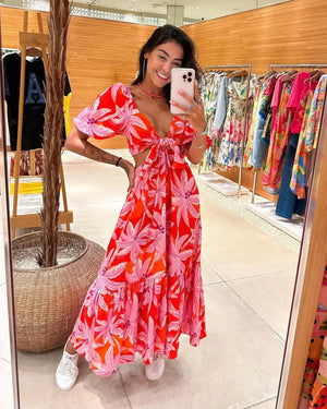 Celeste | Dlouhé šaty s hlubokým výstřihem